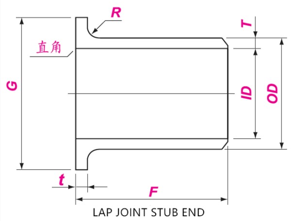 Lap Joint Stud End Drawing