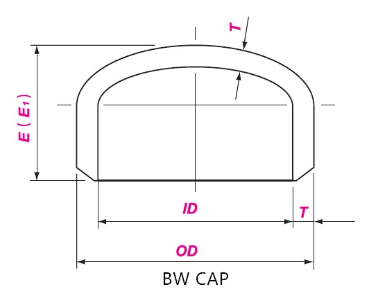 Butt Weld Cap Drawing