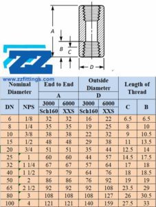 threaded bsp npt 3000lb zizi