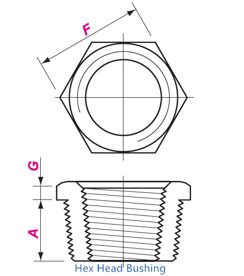 Hex Head Bushing Drawing