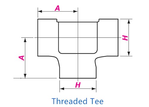 Threaded Tee Drawing