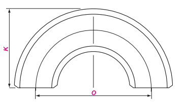 Stainless Steel 180 Degree Elbow Dimensions